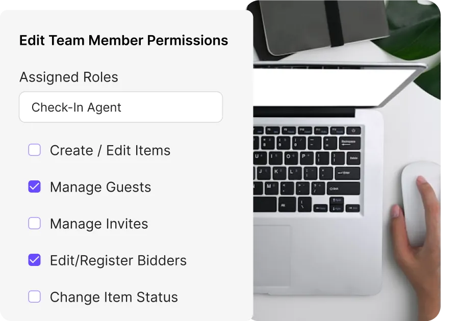 Contractor Access Controls use case for Handbid auction and fundraising platform
