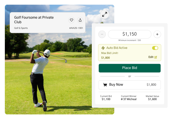 Mobile Bidding use case for Handbid auction and fundraising platform