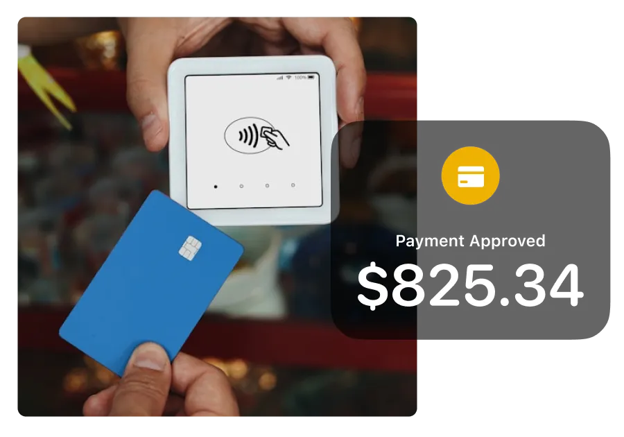 Mockup of Handbid’s streamlined tap-to-pay checkout capabilities