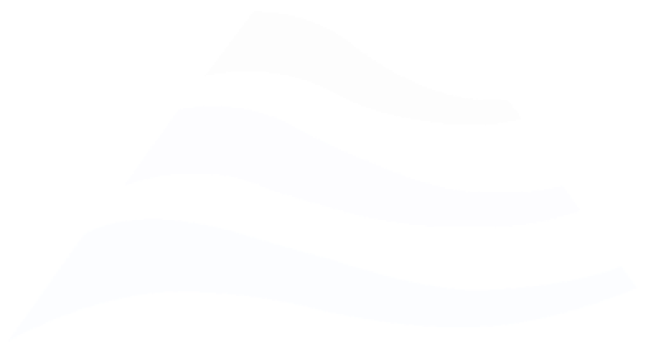 Three horizontal, curved wave shapes in light shades of gray, lavender, and blue on a transparent background.