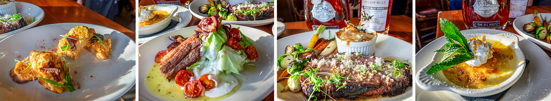 photos of each course of the menu