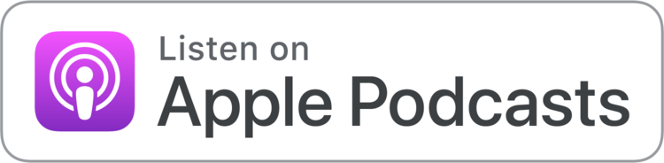 Button with Apple Podcasts logo and text 'Listen on Apple Podcasts'.