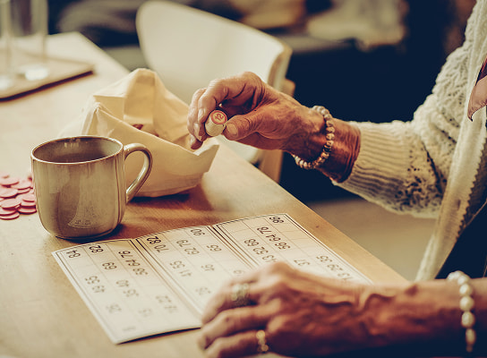 Retiree playing bingo
