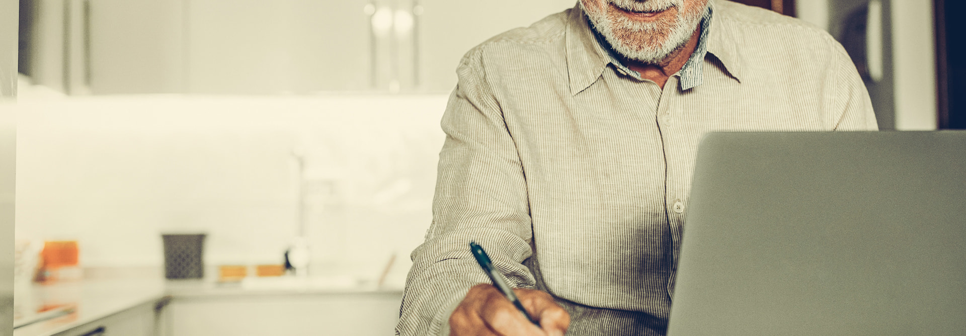 Retiree working through their finances