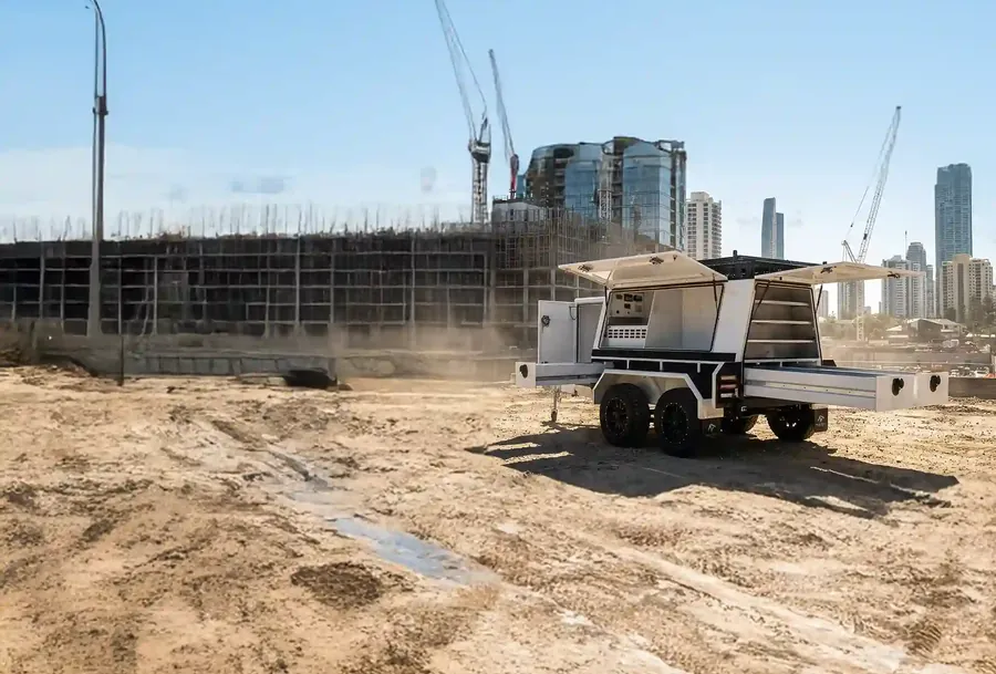 Advanced Builders trailer on a building site