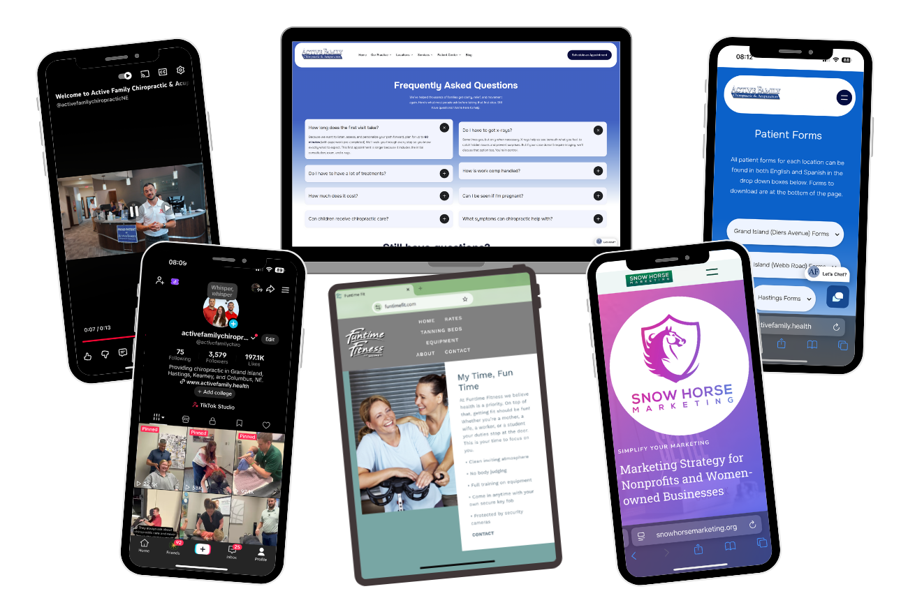 Images of desktop and mobile websites.