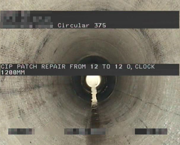 CCTV footage from inside a pipe