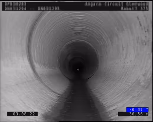 Digital inclination recorded by a CCTV crawler