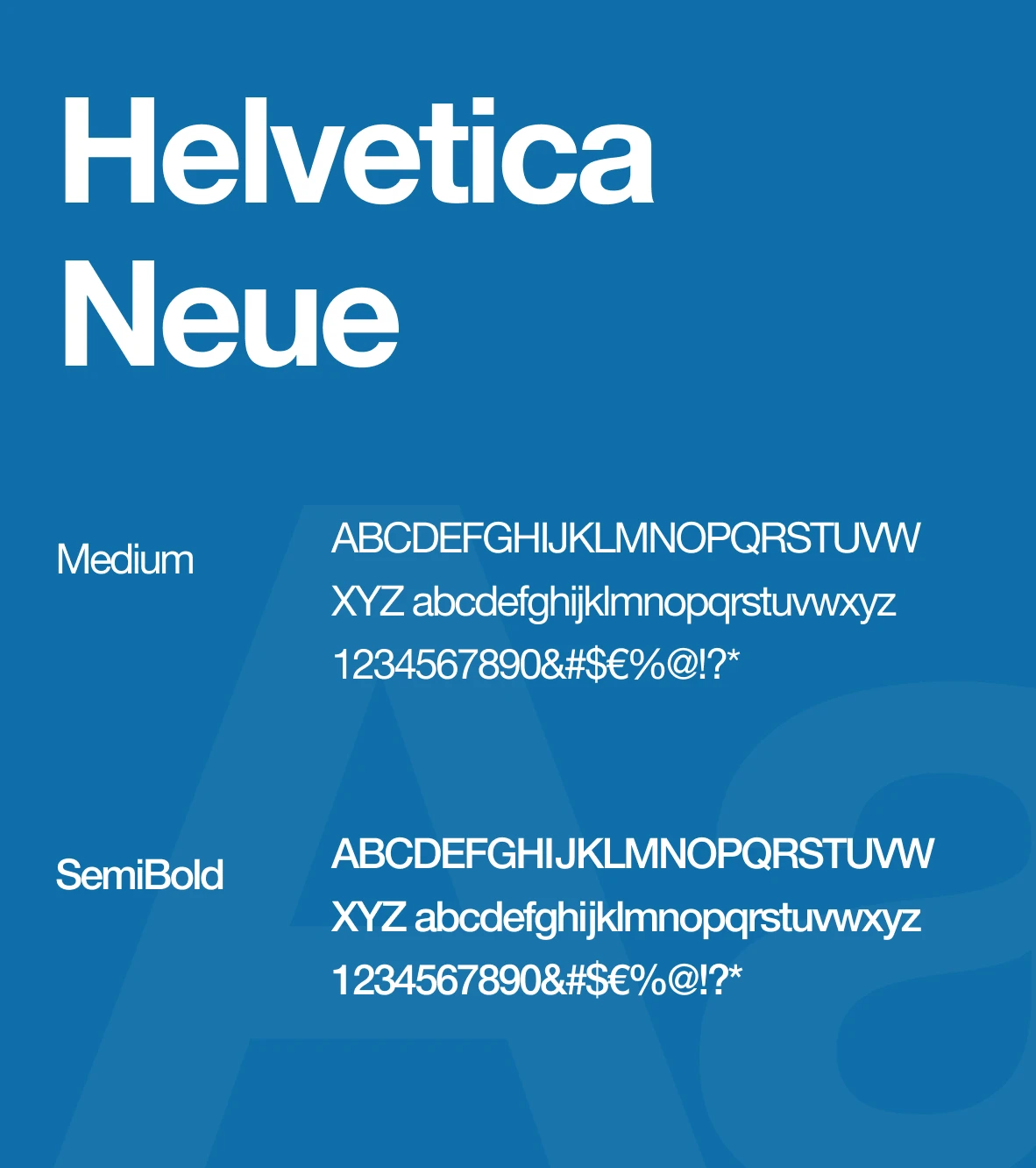 Helvetica Neue font samples