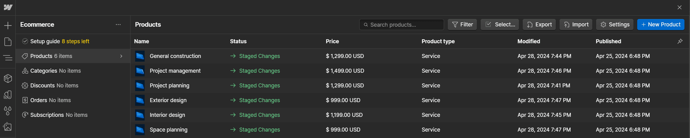 Ecommerce Collection - Builders X Webflow Template