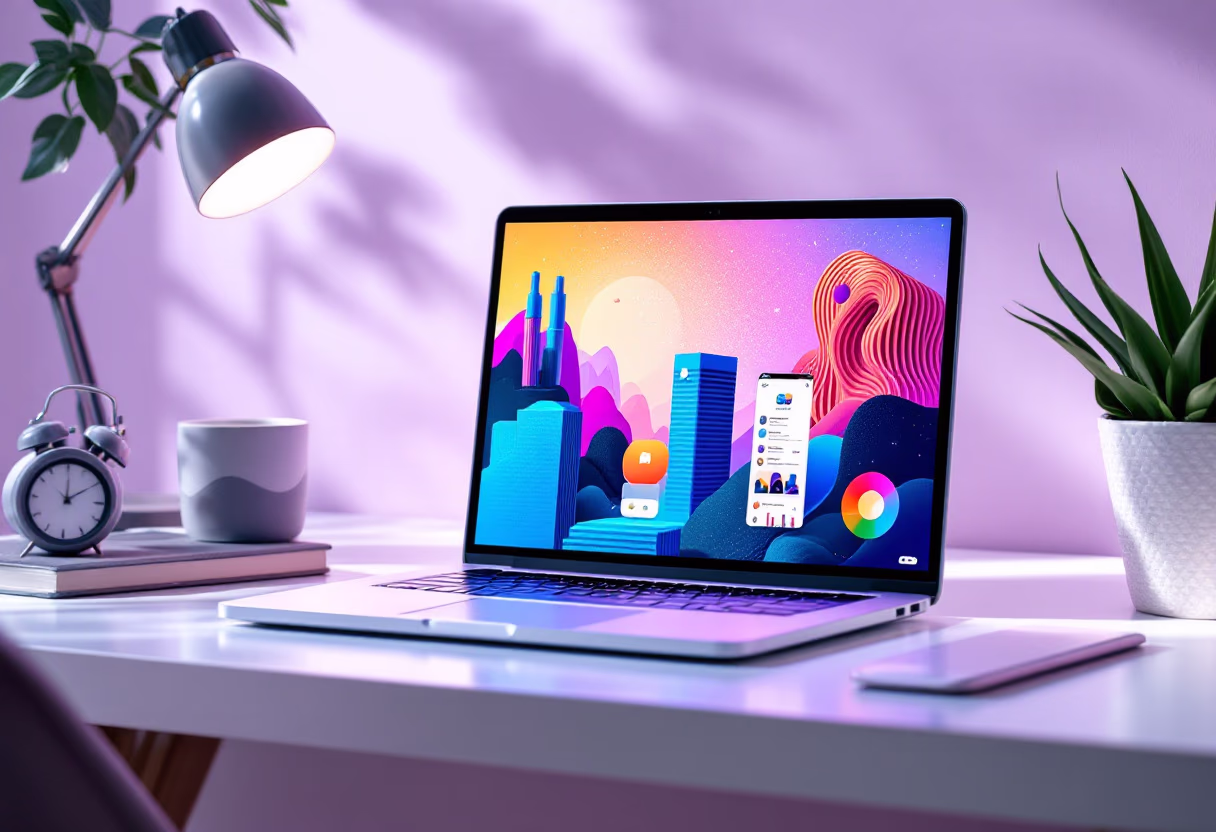 [digital project] image of a graphic design on a screen (for a web design agency)