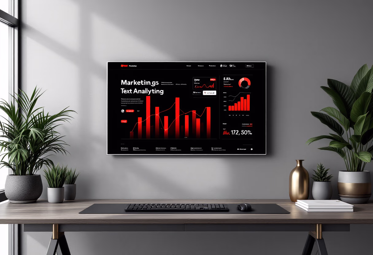 [background image] image of a digital display screen with marketing visuals (for an ai marketing tech company)