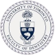 The University of Toronto Faculty of Dentistry emblem with a shield featuring a crown, three maple leaves, and a lion.