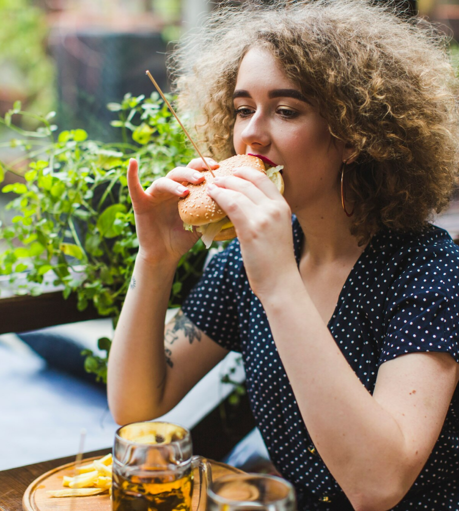 Eating food