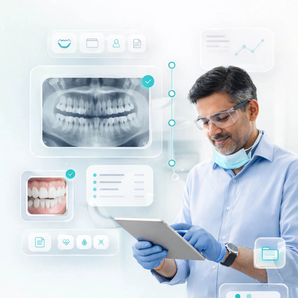 X-ray image upload and storage system in patient records management software for clinics