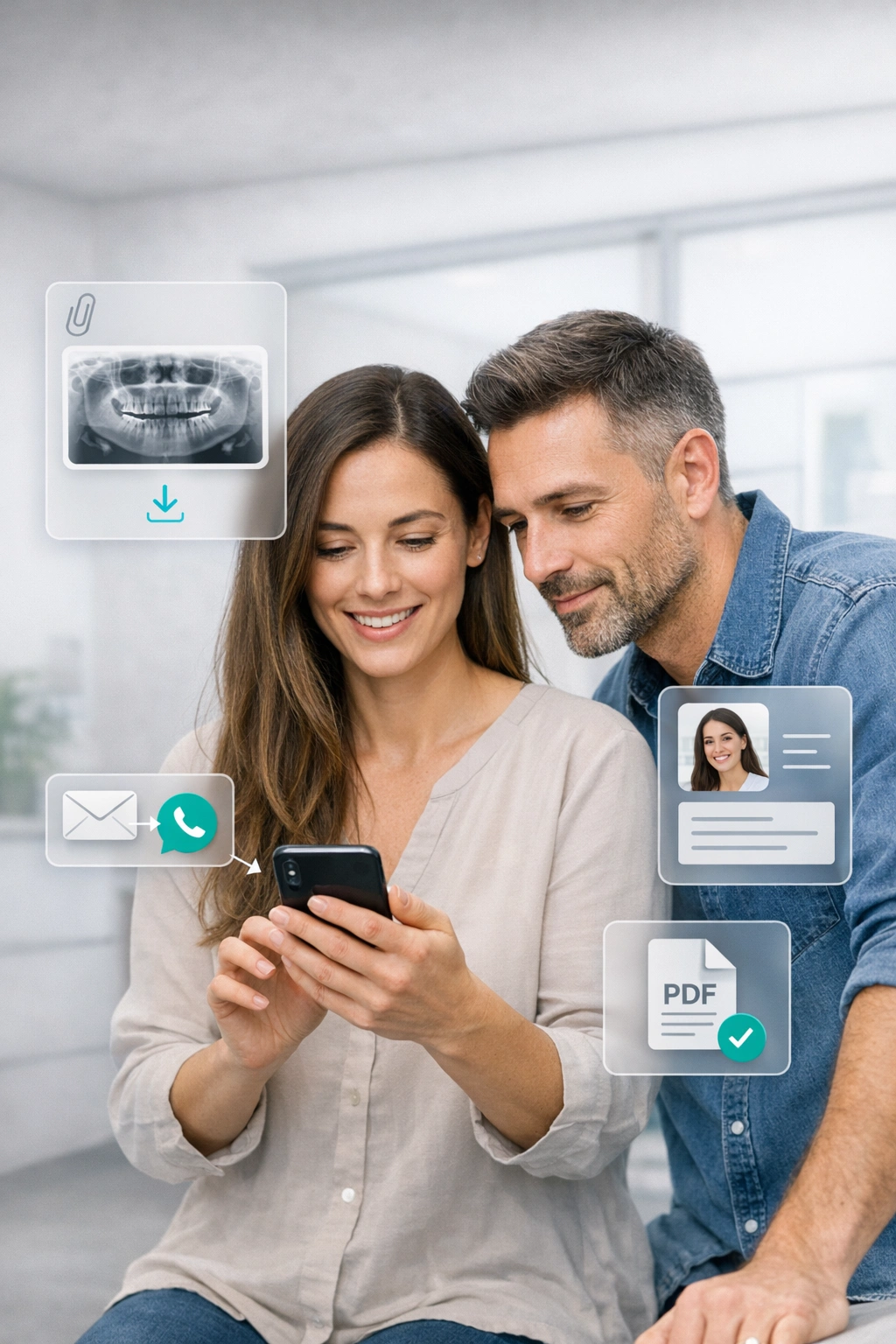 Secure sharing of patient images and medical attachments via WhatsApp and email in clinic management software