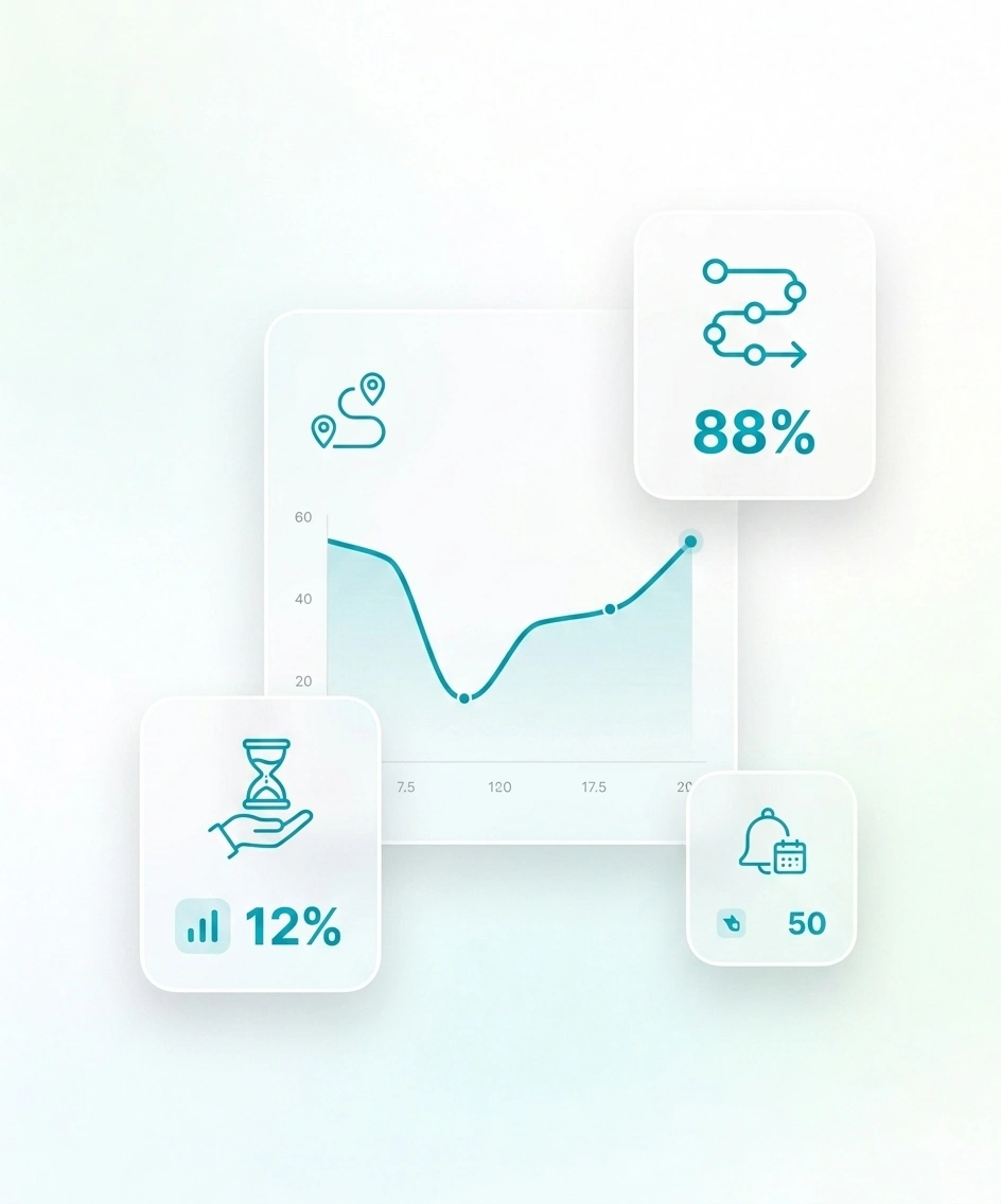 Patient drop-off and treatment completion analytics with conversion rate tracking in clinic management software