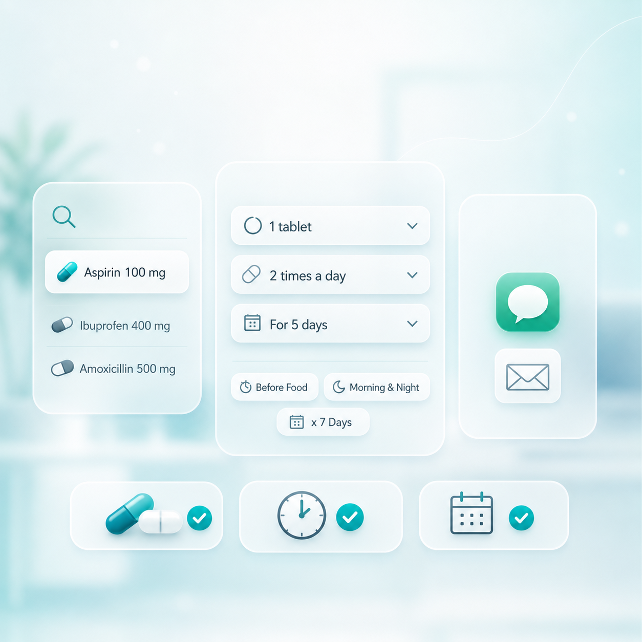 Electronic prescription management system with dosage tracking and medication schedule in healthcare software