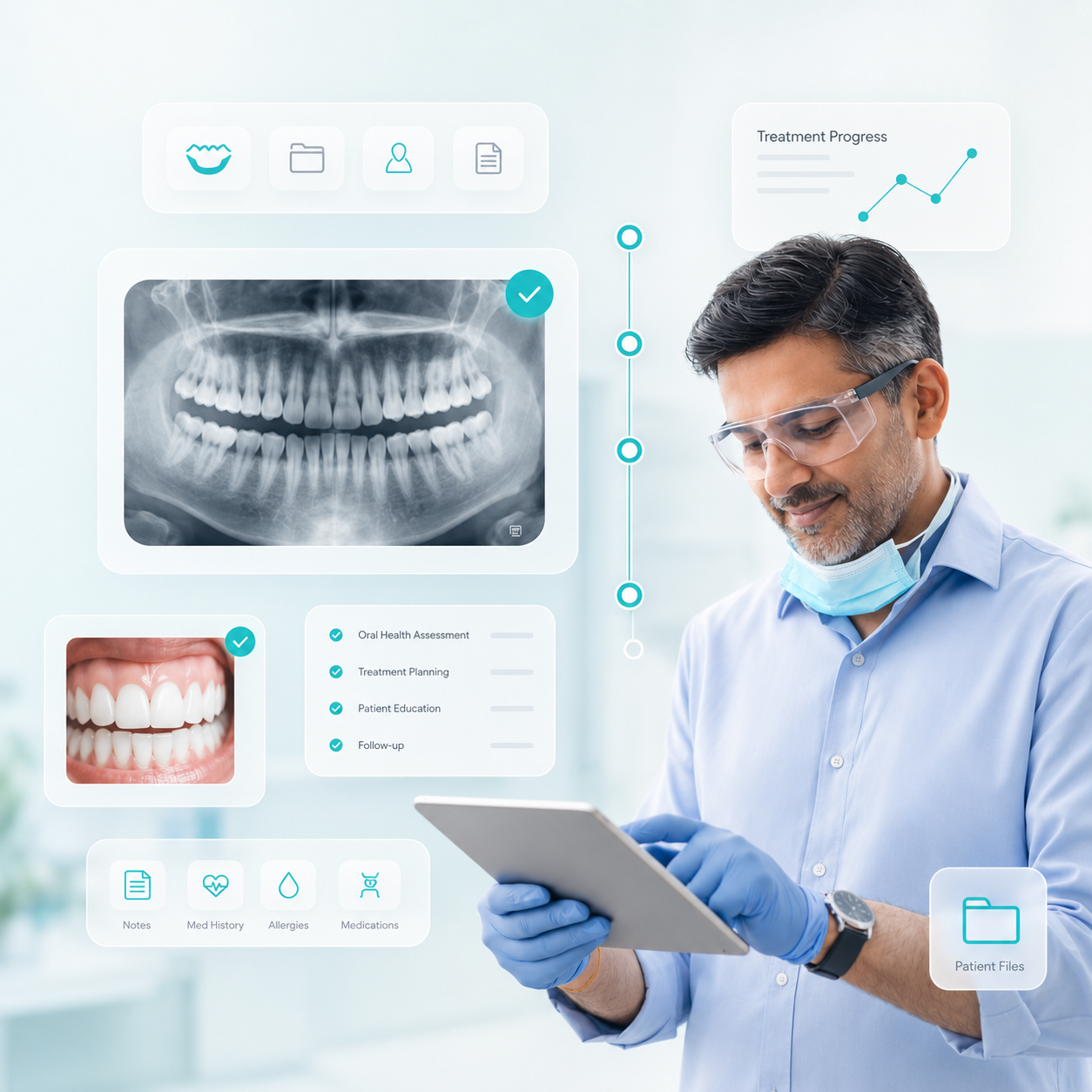 Digital medical reports and dental X-ray management in healthcare practice management software