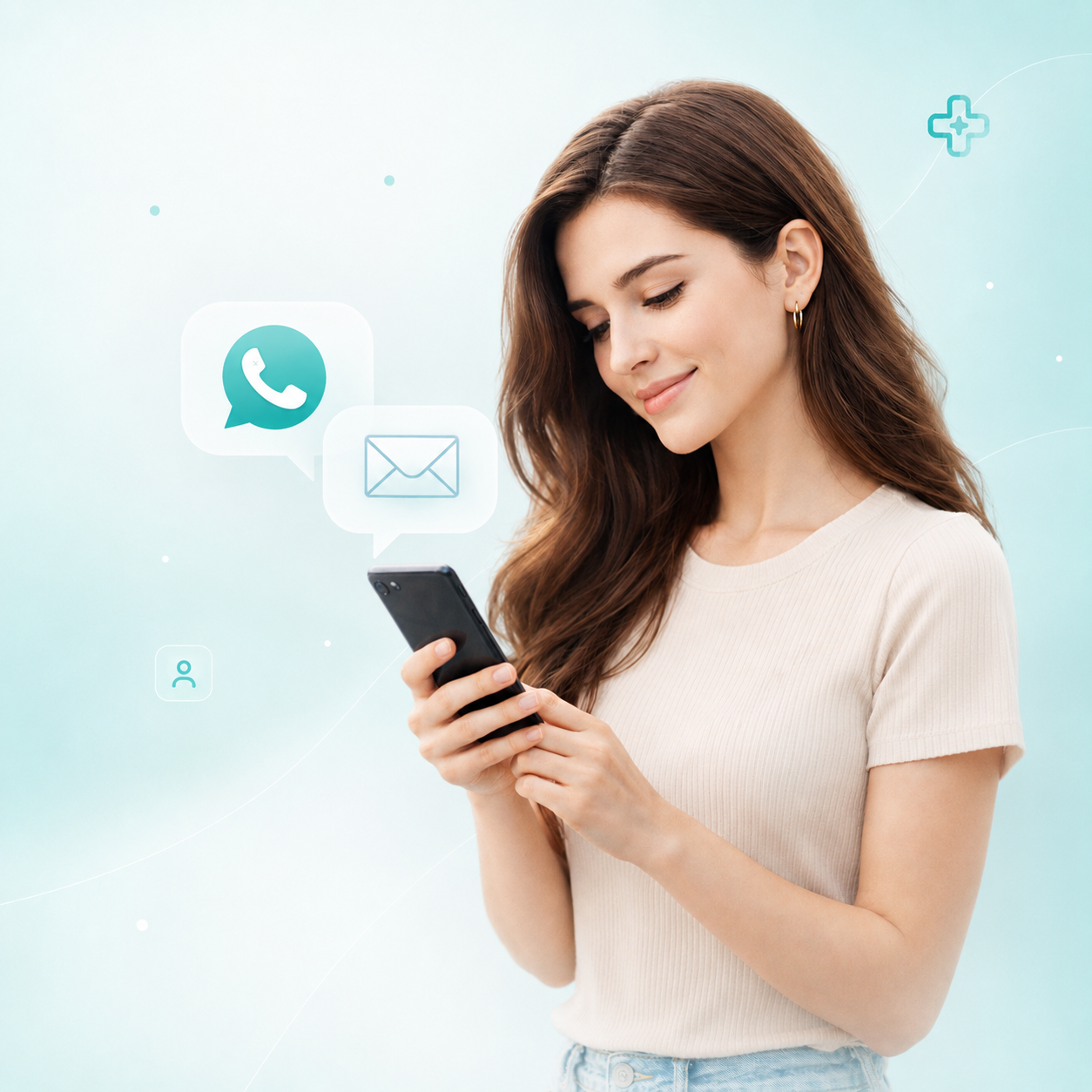 Patient communication via WhatsApp and email healthcare CRM software for appointment updates and follow-ups