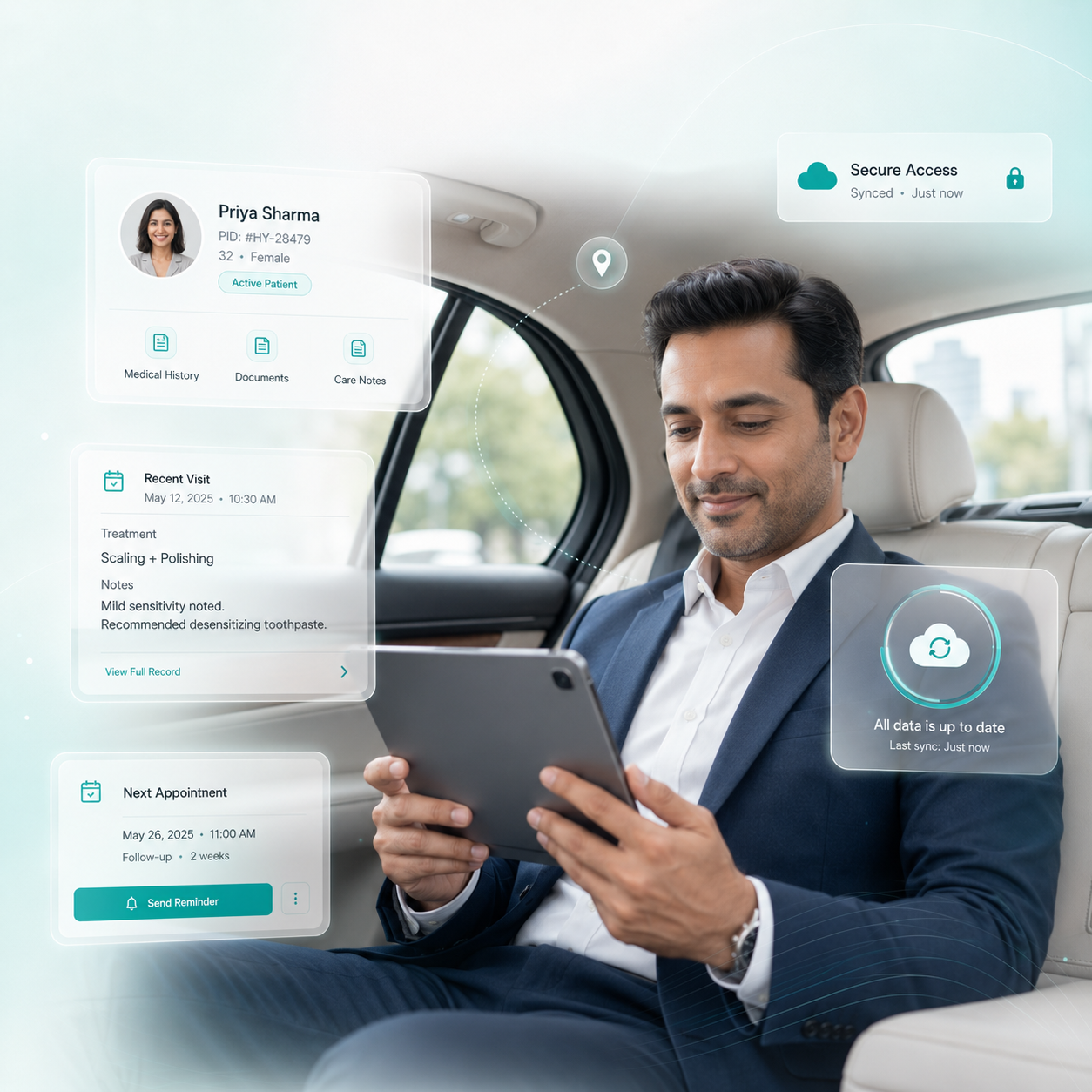 Secure EMR access anytime anywhere with cloud-based patient records and multi-device synchronization