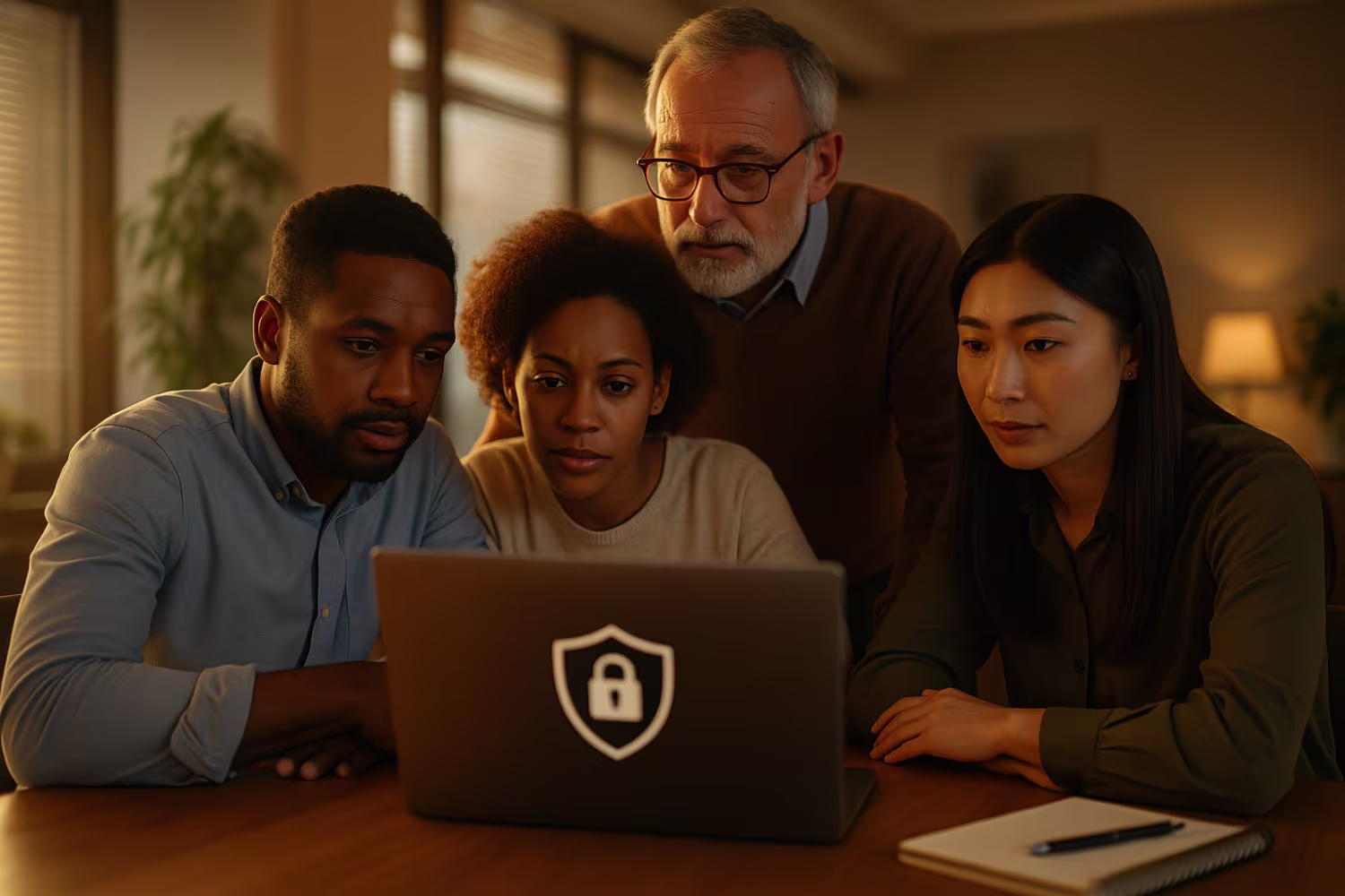 Diverse team discussing IT security