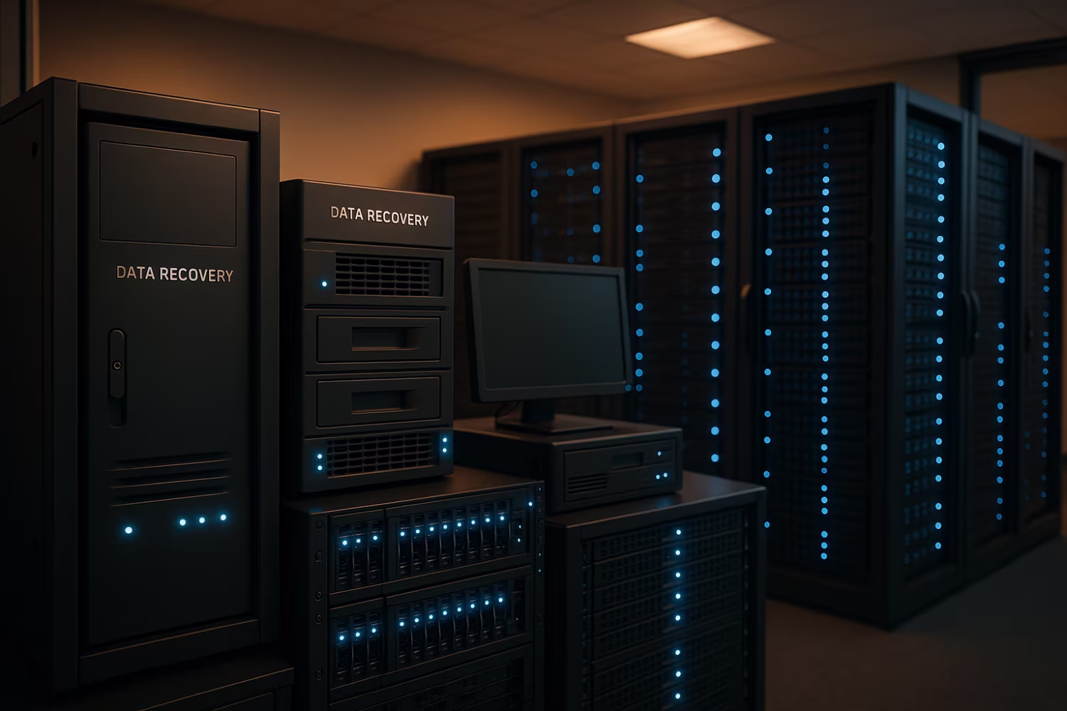 Panoramic data recovery server room