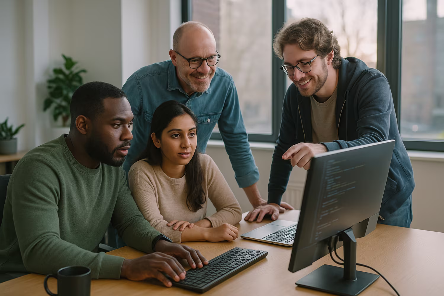 Diverse IT professionals co-managed solutions