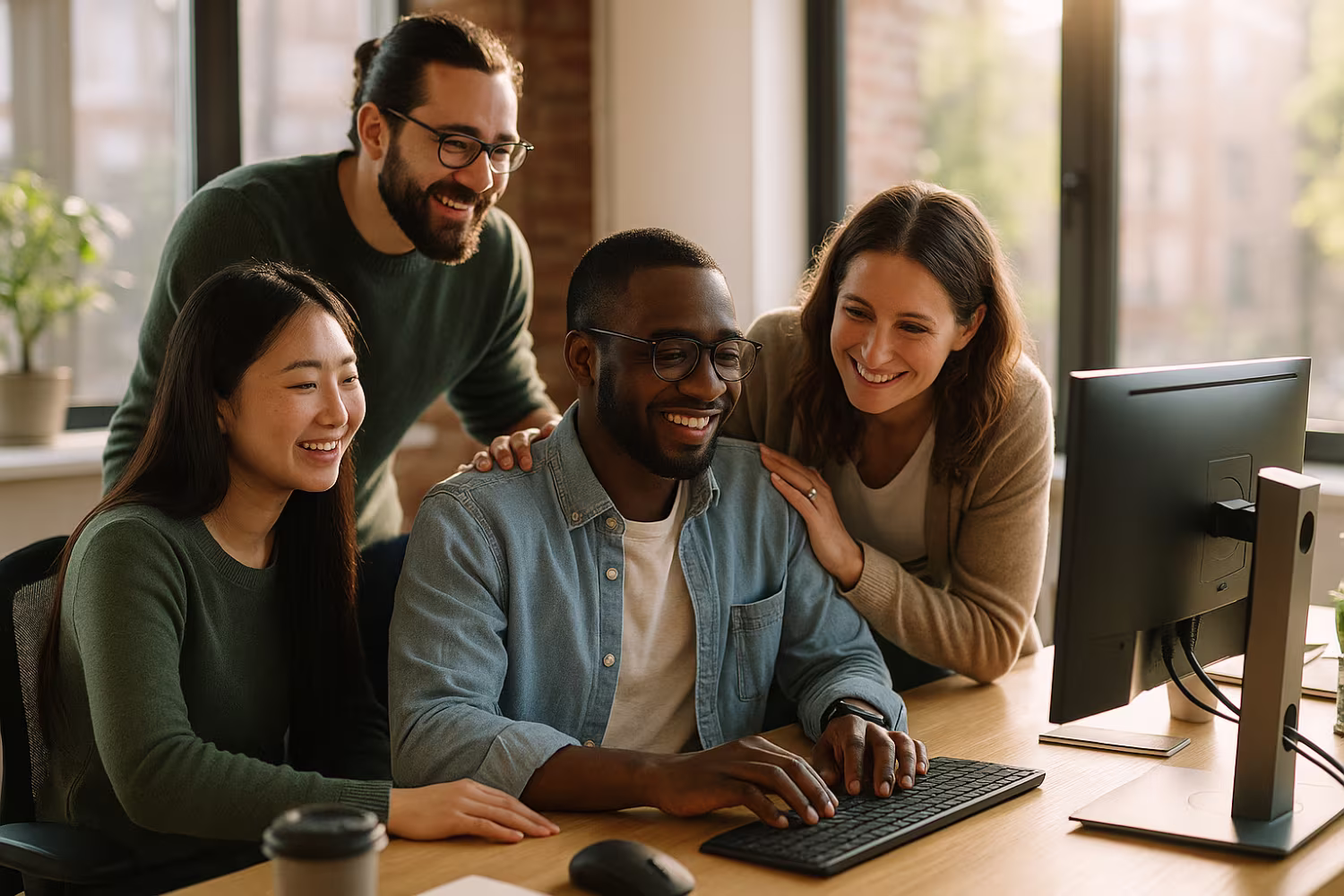 Diverse team co-managed IT solutions