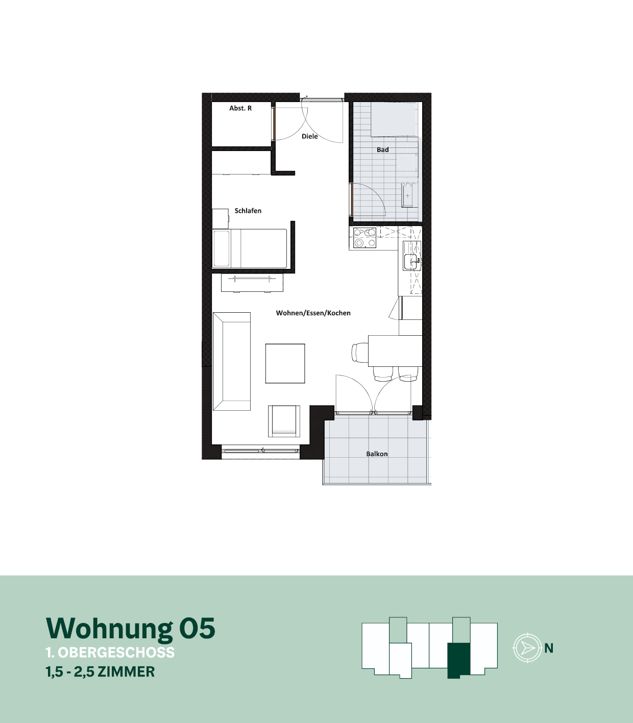 Grundriss Wohnung 05 – 1. Obergeschoss