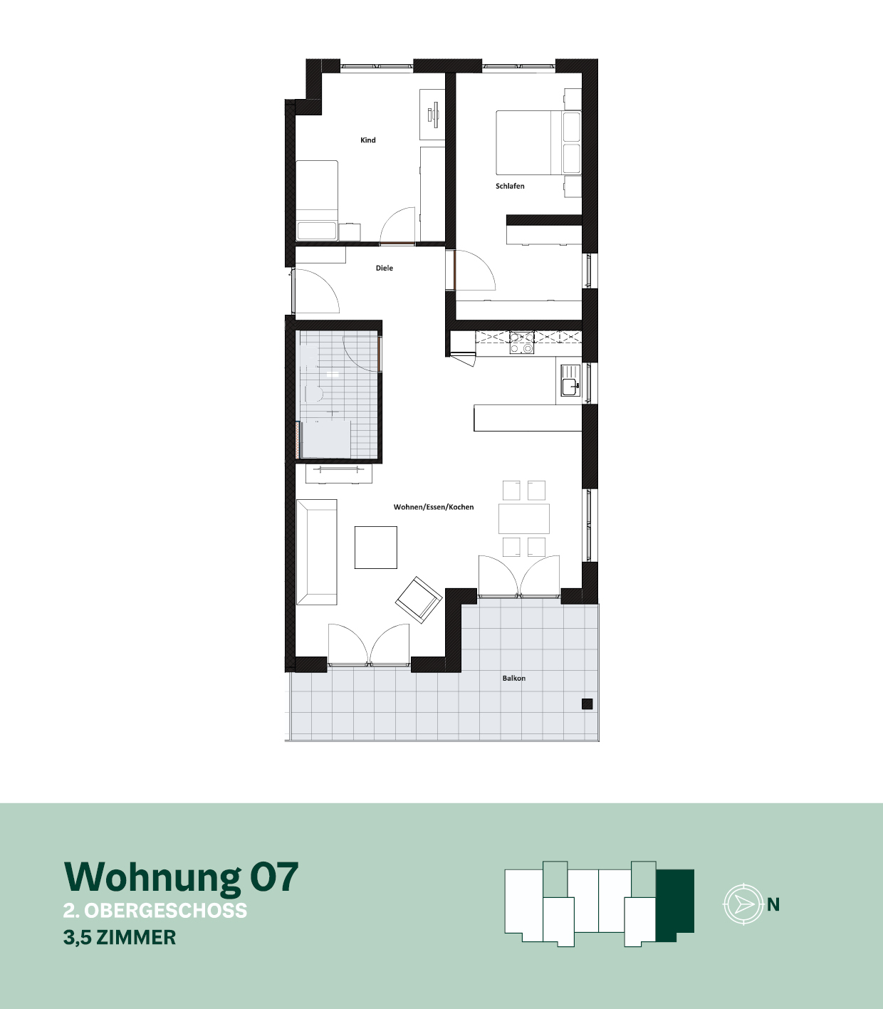 Grundriss Wohnung 07 – 2. Obergeschoss