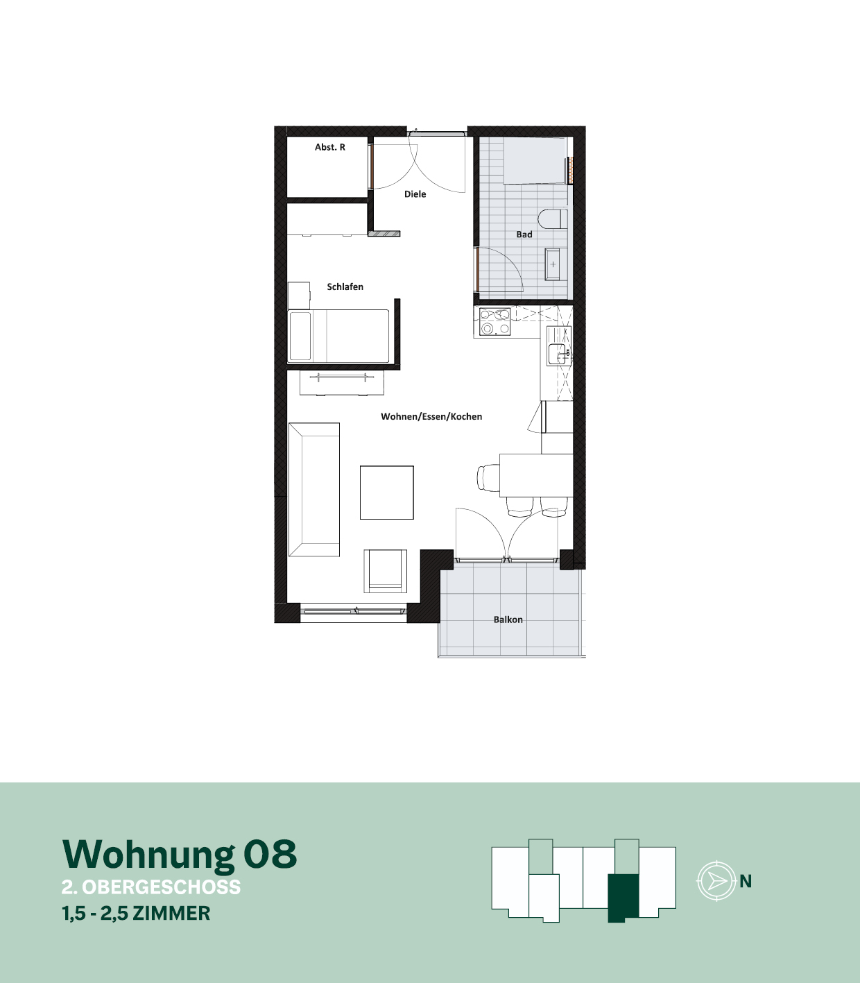 Grundriss Wohnung 08 – 2. Obergeschoss