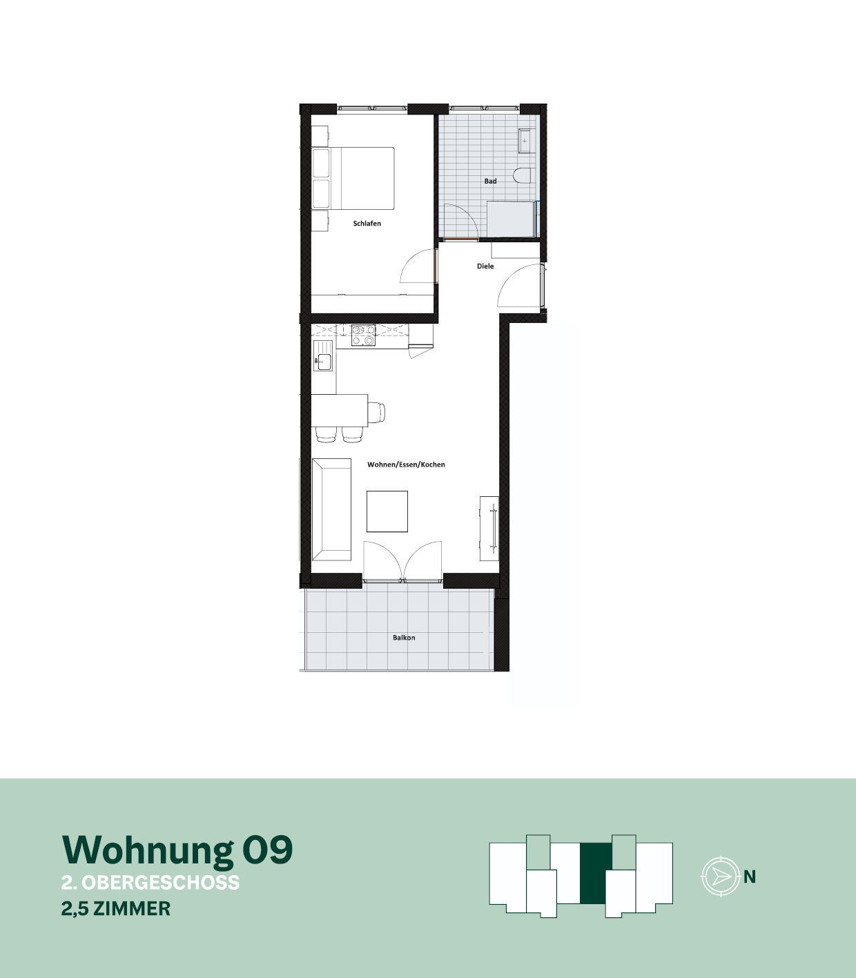 Grundriss Wohnung 09 – 2. Obergeschoss