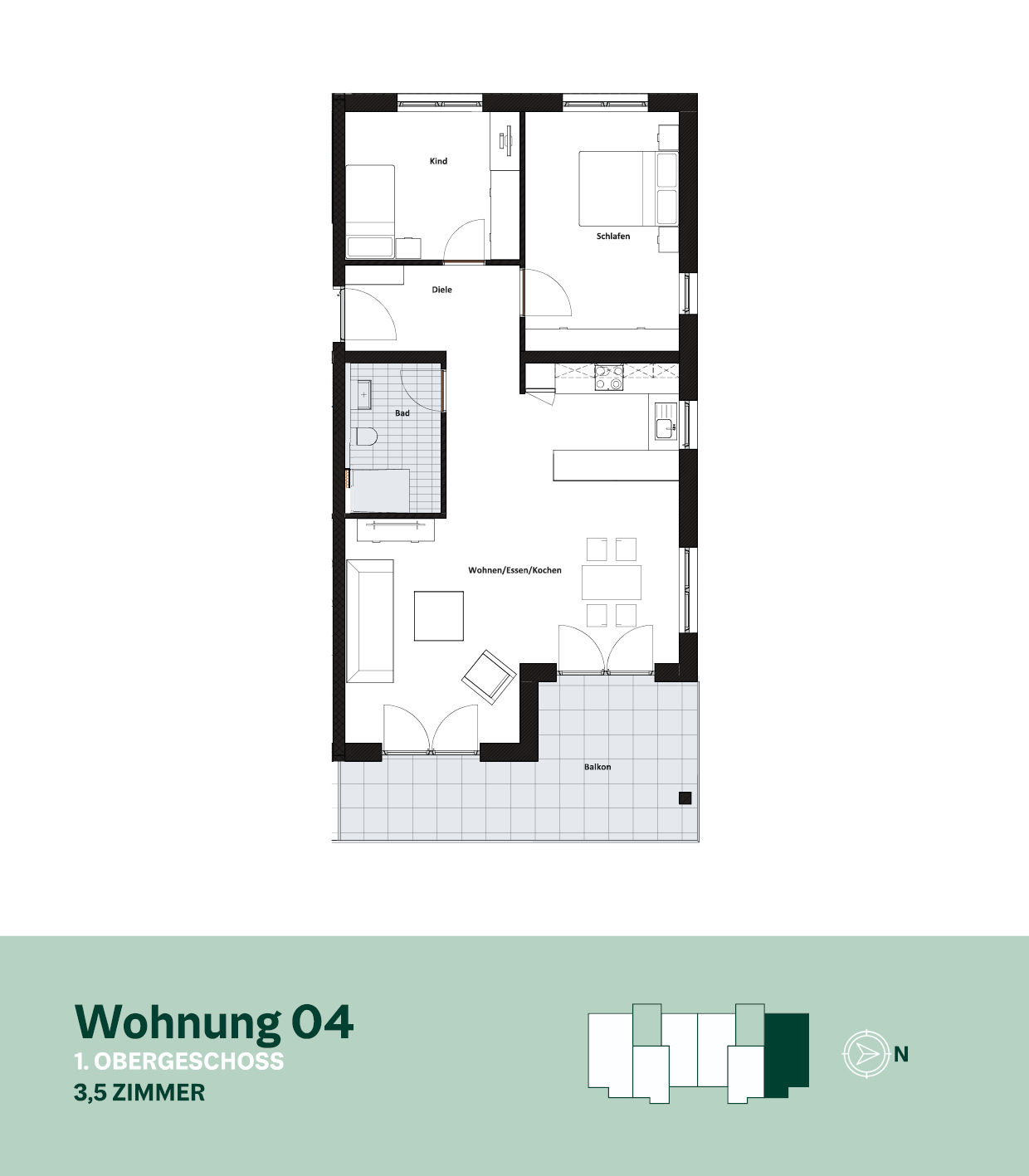 Grundriss Wohnung 04 – 1. Obergeschoss