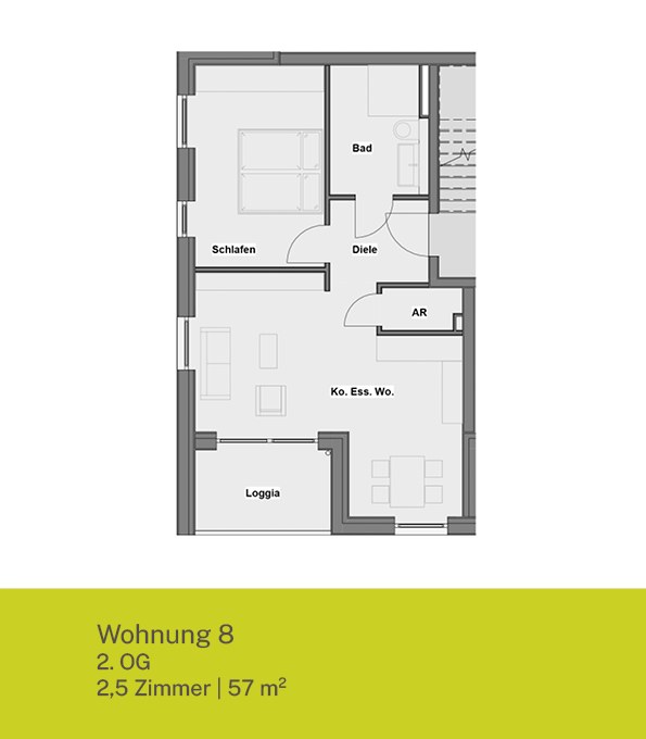 Grundriss Wohnung 08 – 2. Obergeschoss