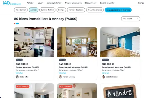 Capture ecran site IAD immobilier