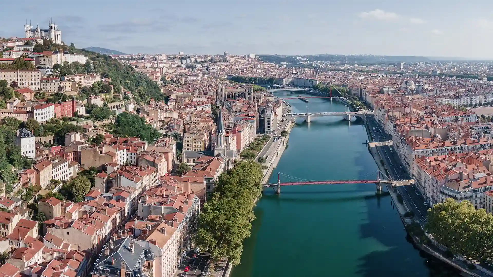 Vue aérienne de lyon