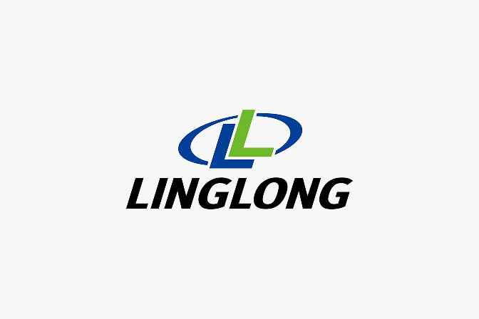 Linglong Logo mit blau-grünem stilisiertem L und Text 'LINGLONG' darunter.