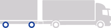 Illustration of a truck with highlighted axle positions for trailer positioning.