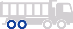 Diagram showing drive axle positions on a construction site with a truck sketch.