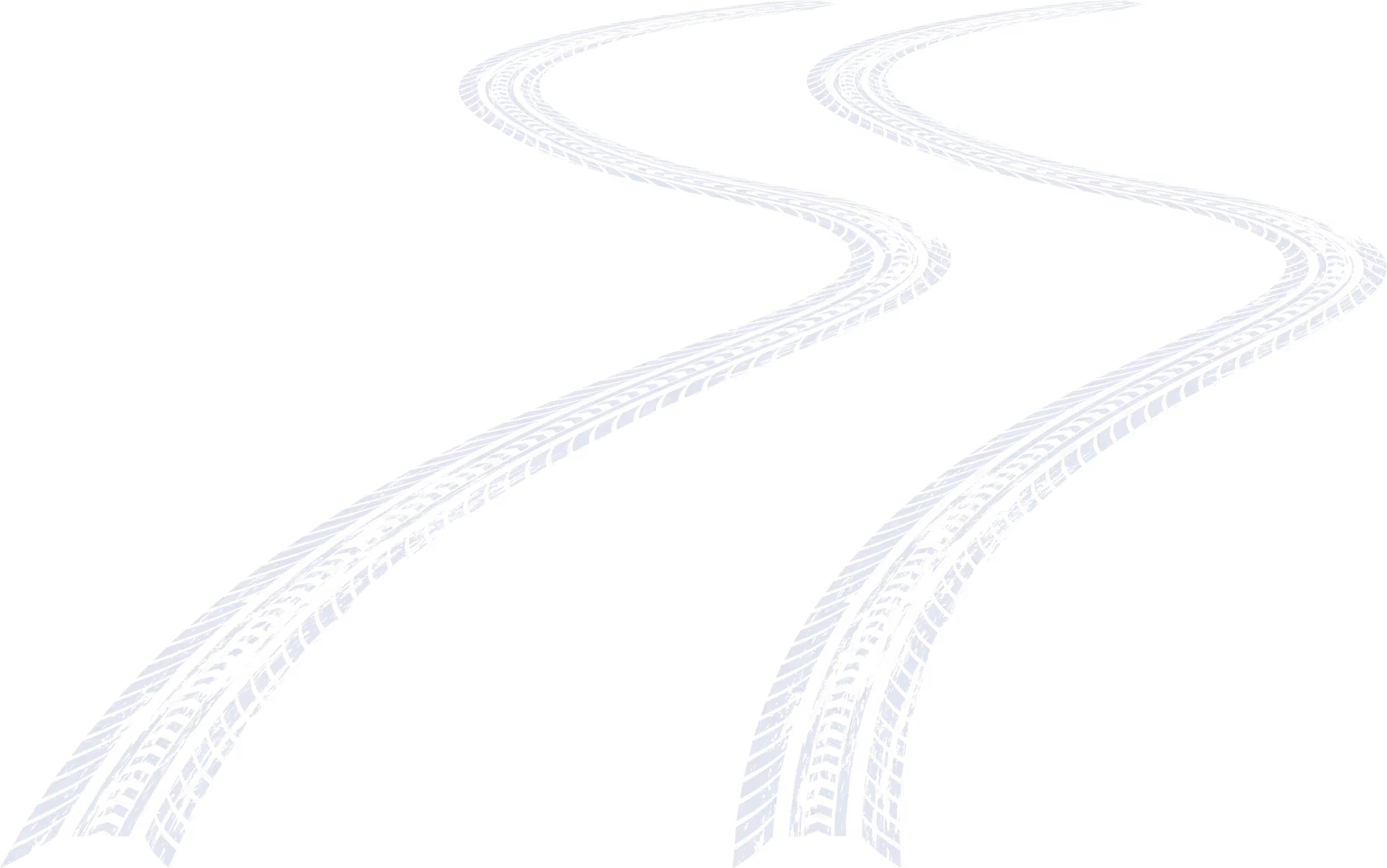 Two winding tire tracks on a black background.