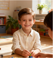 Close-up of a person with eyes closed, wrapped in translucent white fabric against a blue background.