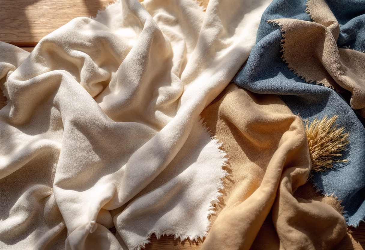 image of different fabric types for a garment care service