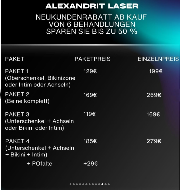 Preiselist Alexandrite Laser Paket