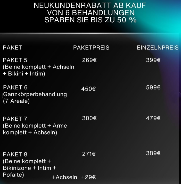 Preiselist Alexandrite Laser Paket