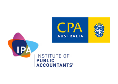Logos of IPA Institute of Public Accountants and CPA Australia side by side.