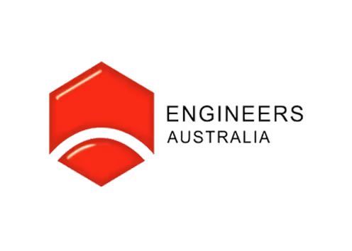 Engineers Australia logo with red geometric design to the left of the text.