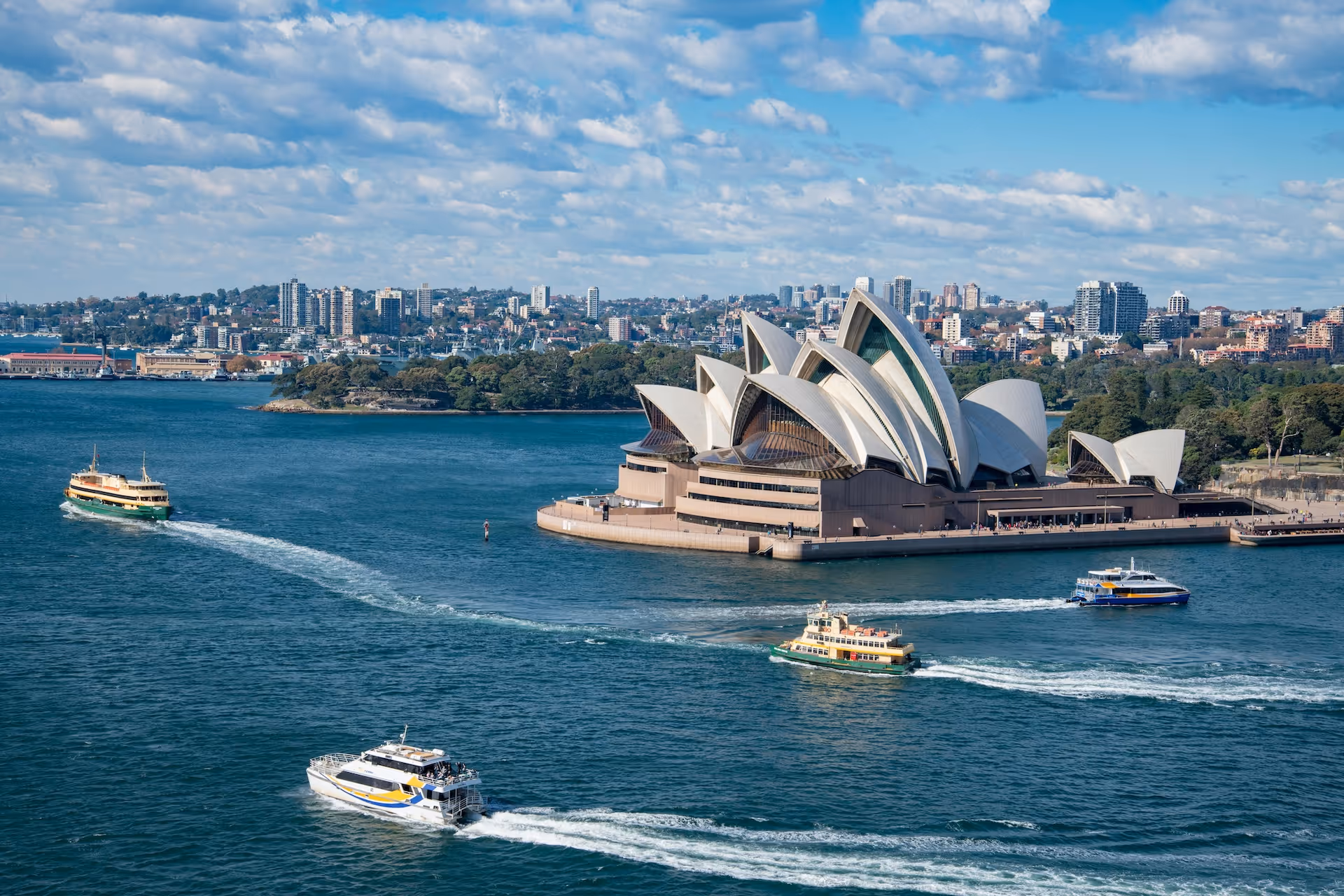 Sydney Opera House with ferries on the harbour, representing Australia as a destination for skilled independent migration (Subclass 189 visa)