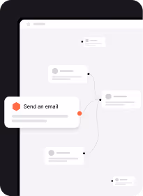 Diagram illustrating a central task labeled 'Send an email' connected to four smaller tasks in a workflow.