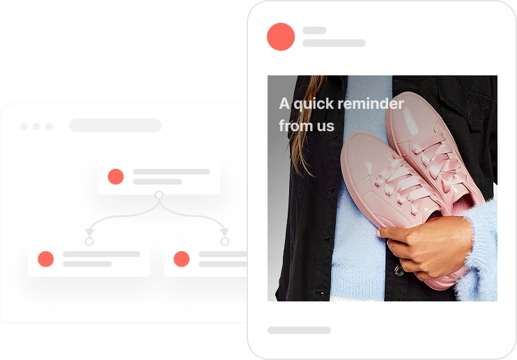 Person holding a pair of pink sneakers with text overlay saying, 'A quick reminder from us'.